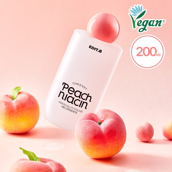 EDIT.B Tone & Soft Peach Niacin Glutathione Gel Essence 200ml Available on Seoulbazaar, your online store for trendy korean products.