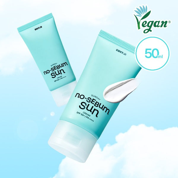 EDIT.B Sunday No-Sebum Sun Cream 50ml SPF50+ PA ++++ Available on Seoulbazaar, your online store for trendy korean products.