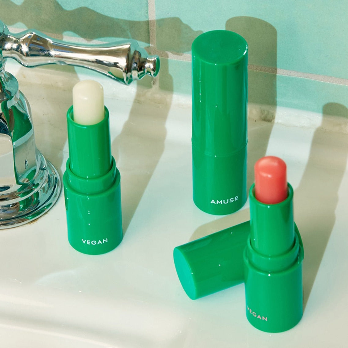 AMUSE Vegan Green Lip Balm Available on Seoulbazaar, your online store for trendy korean products.