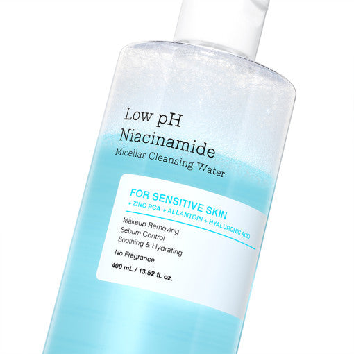 COSRX Low pH Niacinamide Micellar Cleansing Water 400ml Available on Seoulbazaar, your online store for trendy korean products.