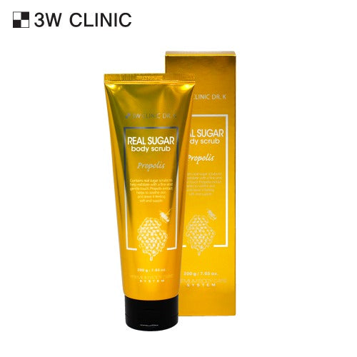 3W CLINIC Dr.K Real Sugar Propolis Body Scrub 200g Available on Seoulbazaar, your online store for trendy korean products.