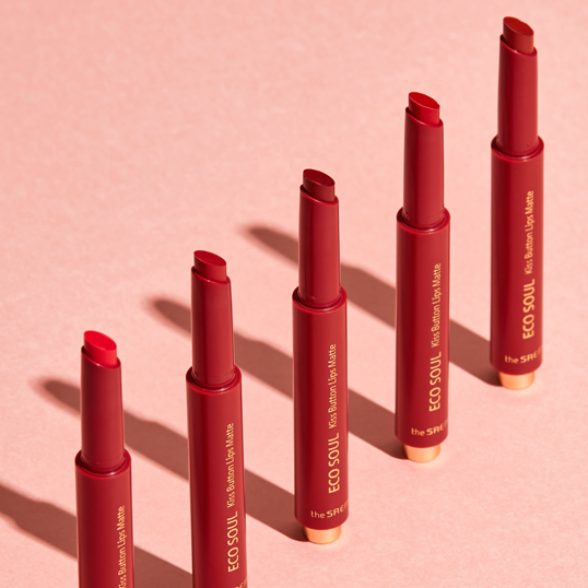 THE SAEM Eco Soul Kiss Button Lips Matte 2g Available on Seoulbazaar, your online store for trendy korean products.