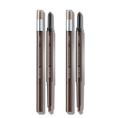 THE SAEM Eco Soul Pencil & Powder Dual Brow Available on Seoulbazaar, your online store for trendy korean products.