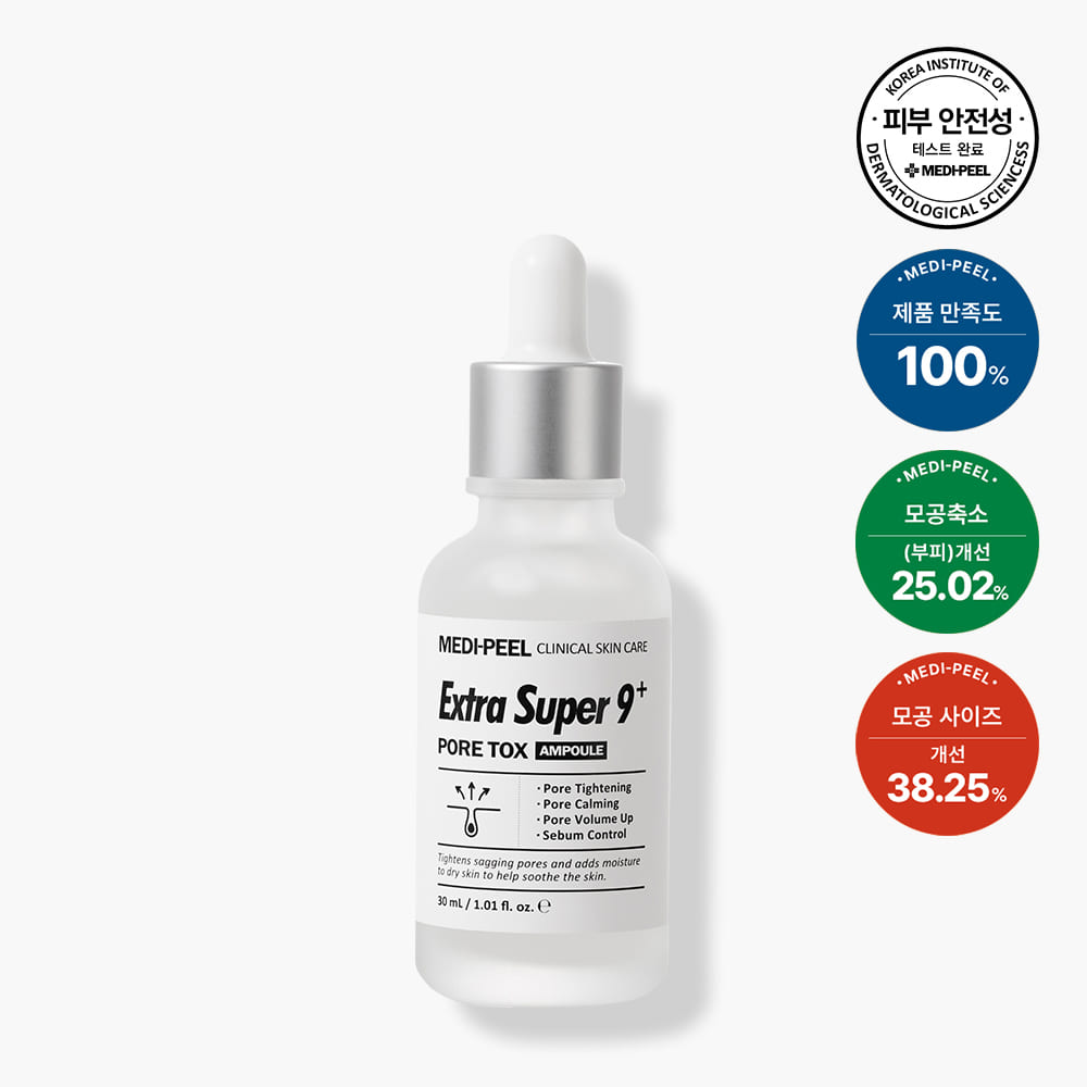 MEDIPEEL Extra Super 9+ Pore Tox Ampoule 30ml Available on Seoulbazaar, your online store for trendy korean products.