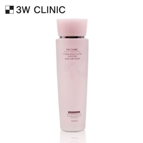 3W CLINIC Flower Effect Extra Moisturizing Skin Softener 150ml Available on Seoulbazaar, your online store for trendy korean products.