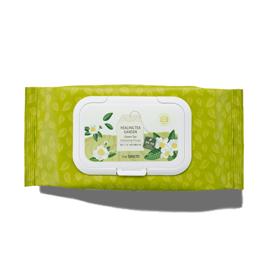 THE SAEM Healing Tea Garden Green Tea Cleansing Tissue x60 Available on Seoulbazaar, your online store for trendy korean products.
