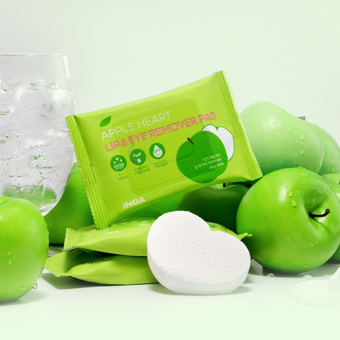 INGA Apple Heart Lip & Eye Remover Pad 47g 30p Available on Seoulbazaar, your online store for trendy korean products.