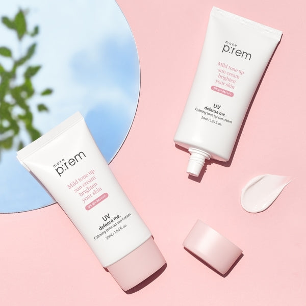 MAKE P:REM UV Defense Me Calming Tone Up Sun Cream 50ml Available on Seoulbazaar, your online store for trendy korean products.
