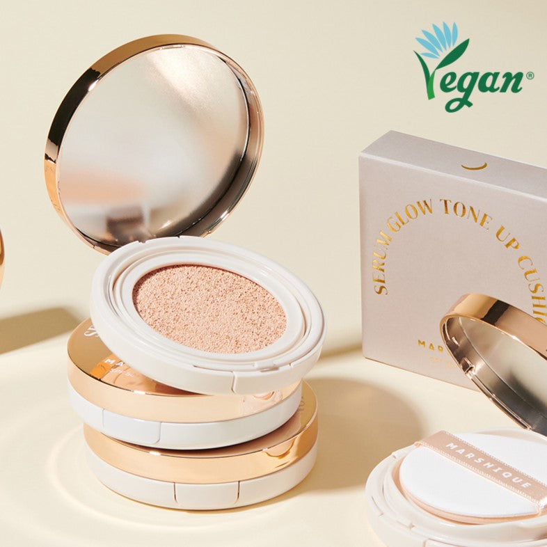 MARSHIQUE Serum Glow Tone Up Sun Cushion Available on Seoulbazaar, your online store for trendy korean products.