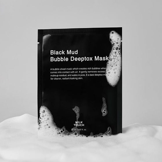 MILK TOUCH Black Mud Bubble Deeptox Mask 5p Available on Seoulbazaar, your online store for trendy korean products.
