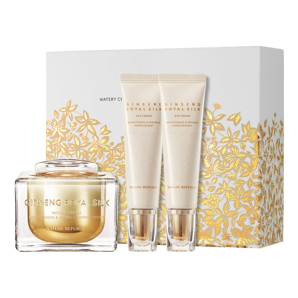 NATURE REPUBLIC Ginseng Royal Silk Watery Cream with Eye Cream Special Set Available on Seoulbazaar, your online store for trendy korean products.