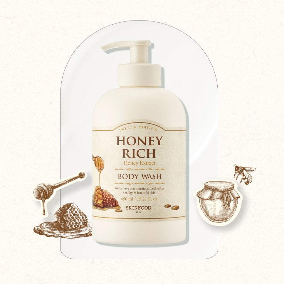 SKINFOOD Honey Rich Body Wash 450ml Available on Seoulbazaar, your online store for trendy korean products.