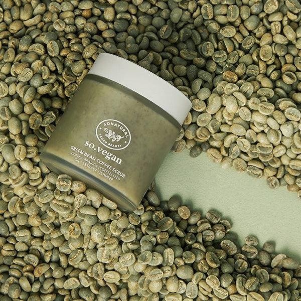 SO NATURAL So Vegan Green Bean Coffee Scrub 105ml Available on Seoulbazaar, your online store for trendy korean products.