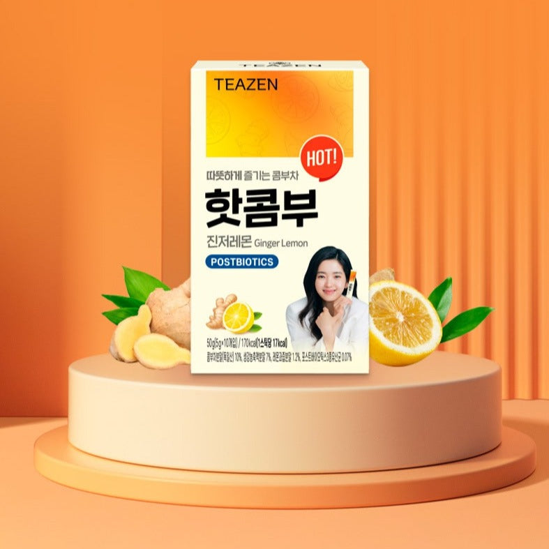 TEAZEN Hot Kombu Ginger Lemon 10 Sticks Available on Seoulbazaar, your online store for trendy korean products.