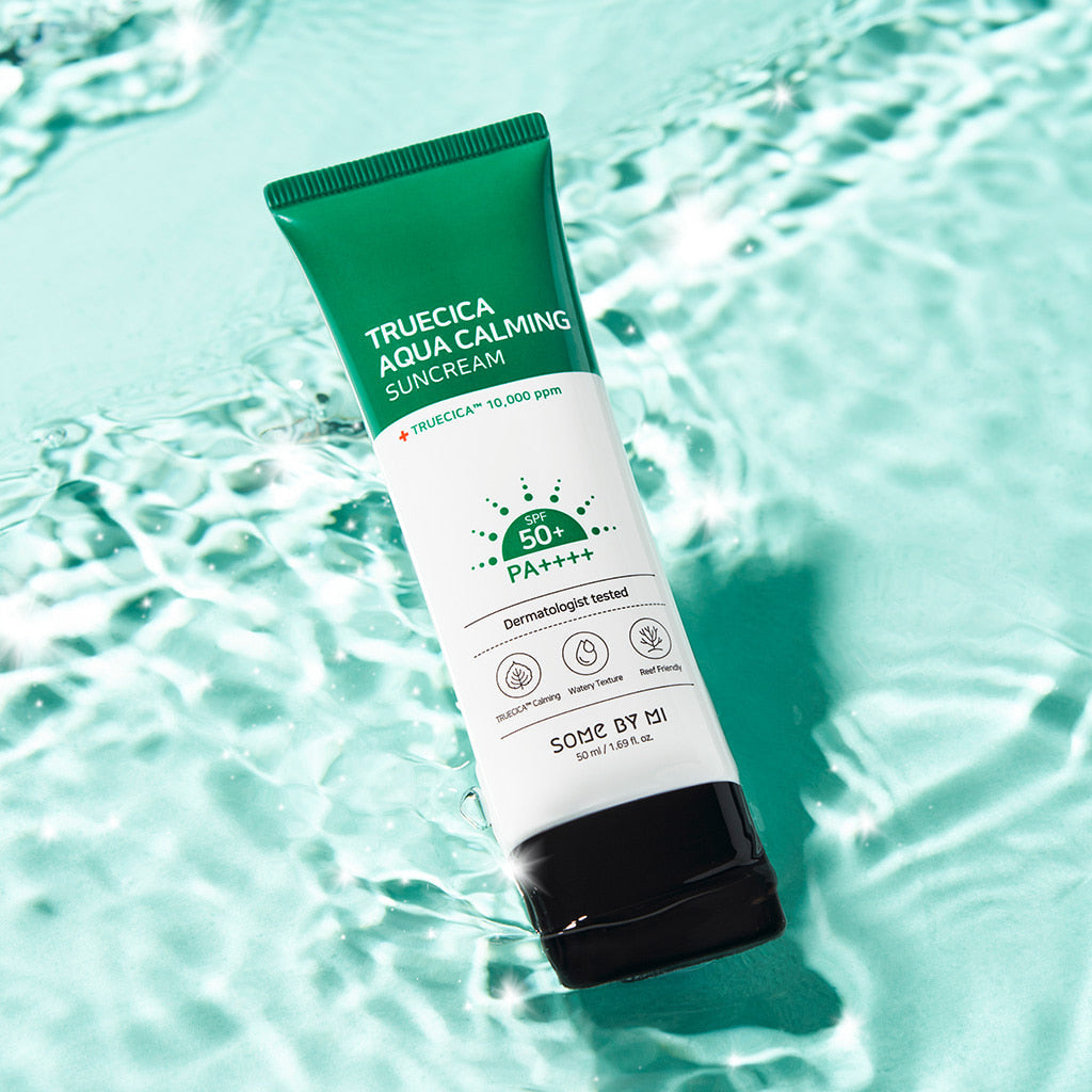 SOME BY MI Truecica Aqua Calming Suncream 50ml Available on Seoulbazaar, your online store for trendy korean products.