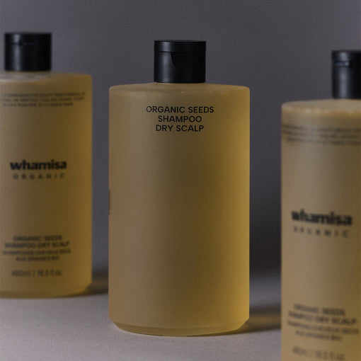 WHAMISA Organic Flowers Seeds Shampoo Dry Scalp 490ml Available on Seoulbazaar, your online store for trendy korean products.