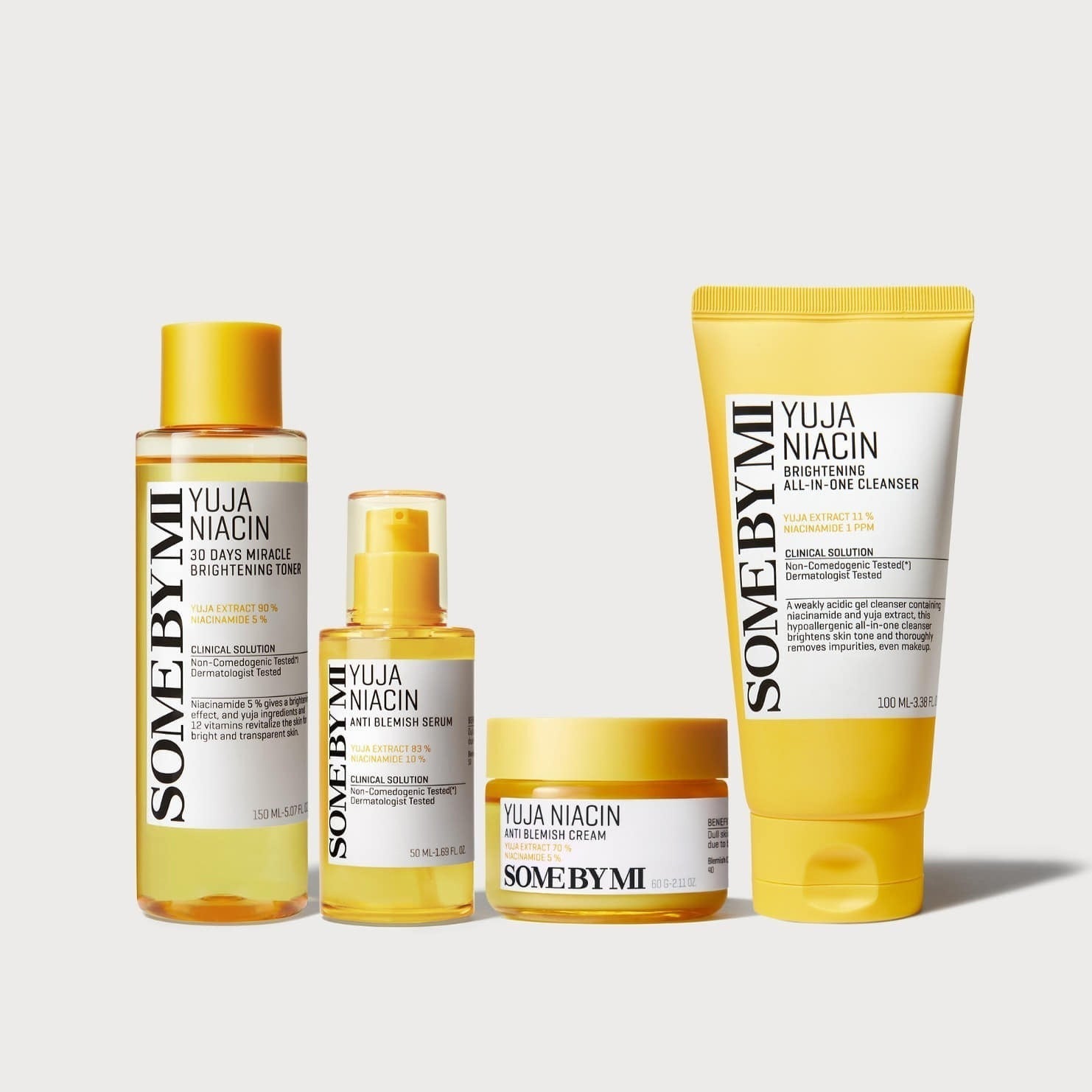 SOME BY MI Yuja Niacin Full Set (Toner+Serum+Cleanser+Cream) Available on Seoulbazaar, your online store for trendy korean products.