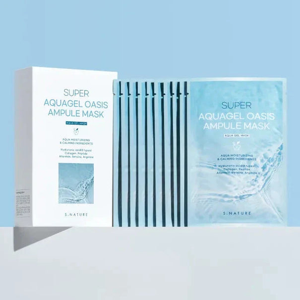 S.NATURE Super Aqua Gel Oasis Ampoule Mask Available on Seoulbazaar, your online store for trendy korean products.