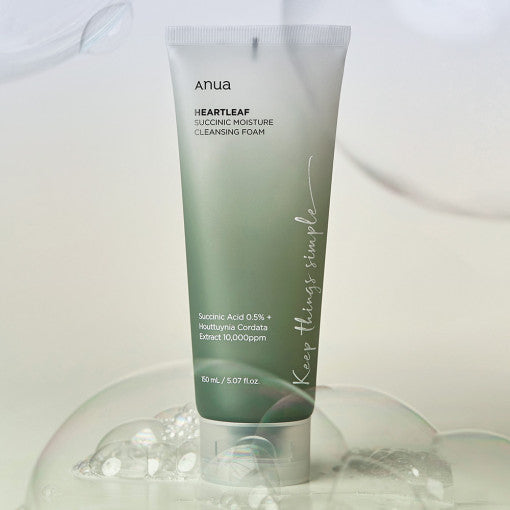 ANUA Heartleaf Succinic Moisture Cleansing Foam 150ml Available on Seoulbazaar, your online store for trendy korean products.