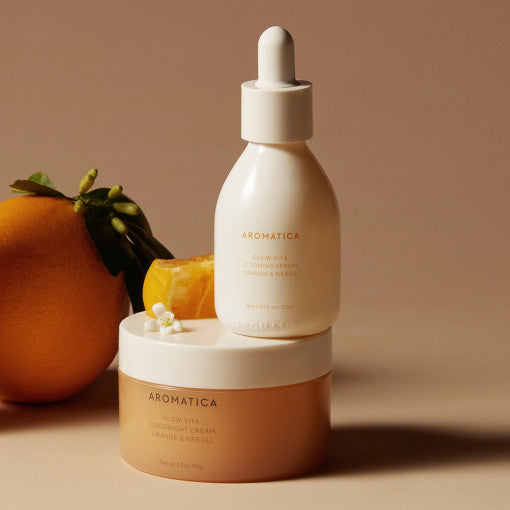 AROMATICA Glow Vita Set (Cream & Serum) Available on Seoulbazaar, your online store for trendy korean products.