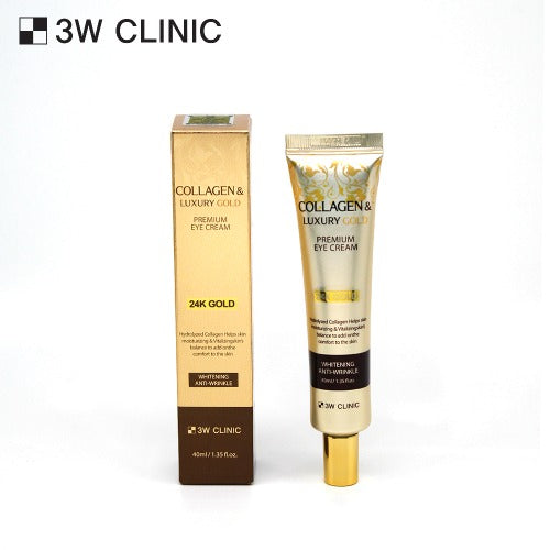 3W CLINIC Collagen Luxury GOLD Eye Cream 40ml Available on Seoulbazaar, your online store for trendy korean products.