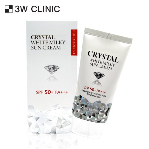3W CLINIC Crystal White Milky Sun Cream 50ml Available on Seoulbazaar, your online store for trendy korean products.