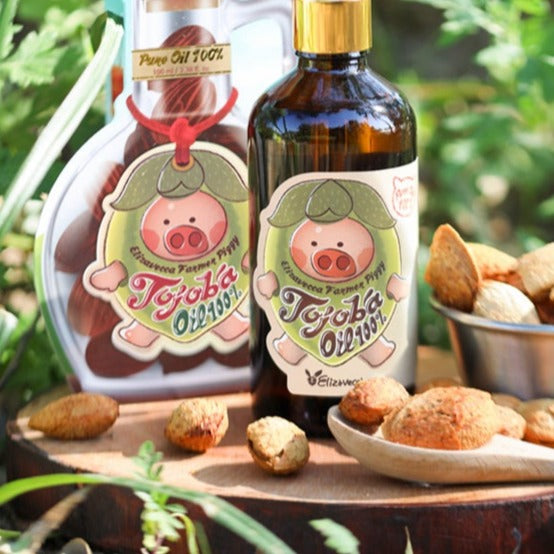 ELIZAVECCA Farmer Piggy Jojoba Oil 100% 100ml Available on Seoulbazaar, your online store for trendy korean products.