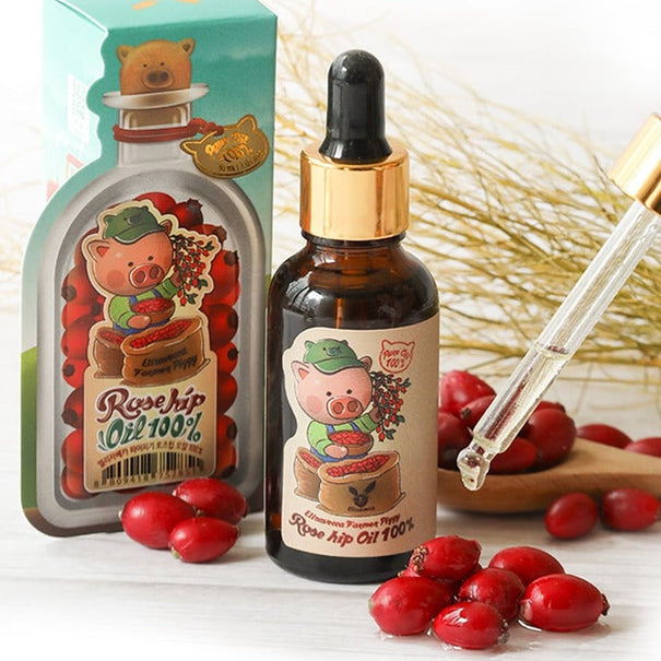 ELIZAVECCA Farmer Piggy Rose Hip Oil 100% 30ml Available on Seoulbazaar, your online store for trendy korean products.