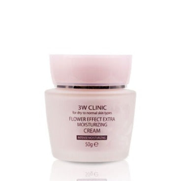 3W CLINIC Flower Effect Extra Moisturizing Cream 50g Available on Seoulbazaar, your online store for trendy korean products.