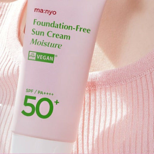 MA:NYO Vegan Foundation-Free Sun Cream Moisture SPF 50+ 50ml Available on Seoulbazaar, your online store for trendy korean products.