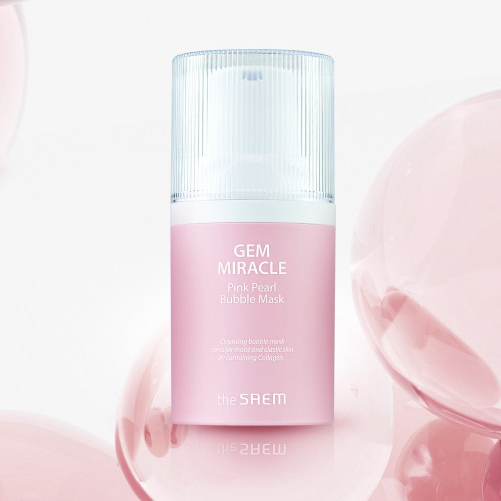 THE SAEM Gem Miracle Pink Pearl Bubble Mask 50g Available on Seoulbazaar, your online store for trendy korean products.