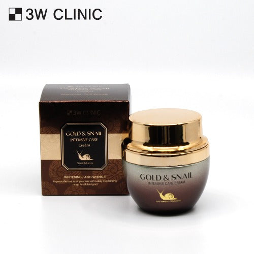 3W CLINIC Gold & Snail Intensive Care Cream 55g Available on Seoulbazaar, your online store for trendy korean products.