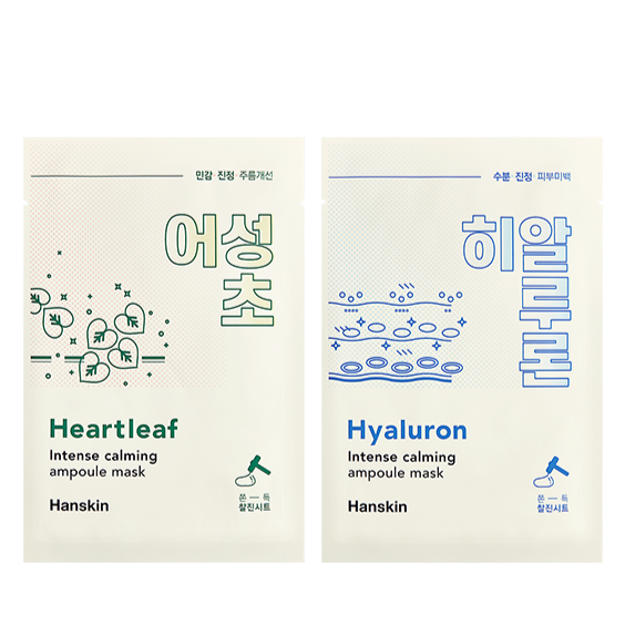 HANSKIN Intense Calming Ampoule Mask 1+1 Available on Seoulbazaar, your online store for trendy korean products.