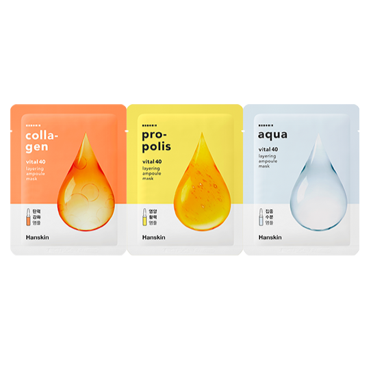 HANSKIN Vital 40 Layering Ampoule Mask 1+1 Available on Seoulbazaar, your online store for trendy korean products.