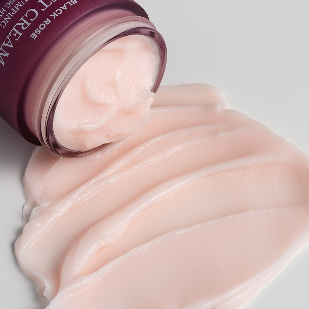 HEIMISH Black Rose Hydra Plumping Shavet Cream 50ml texture spread on a surface.