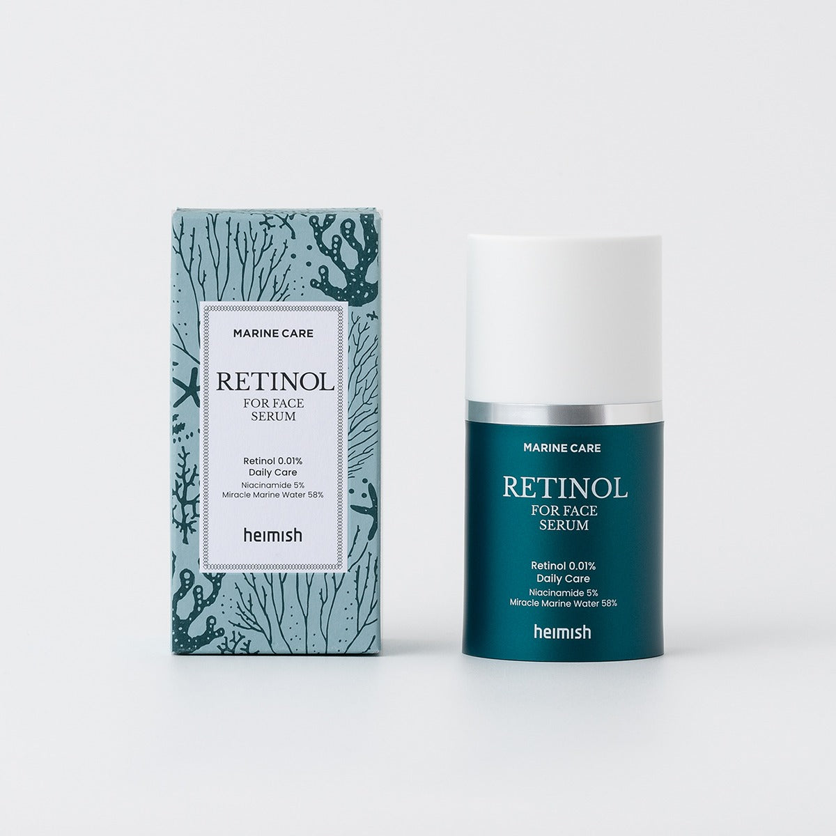 HEIMISH Marine Care Retinol For Face Serum 50ml with packaging, advanced skincare solution.
