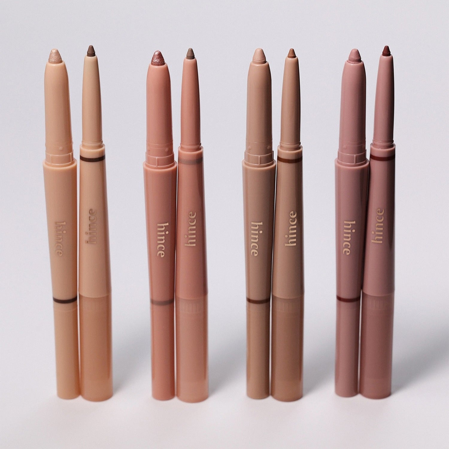 HINCE Depth Dual Color Stick showcasing a palette of dual-ended color sticks with sleek design for easy application and portability.