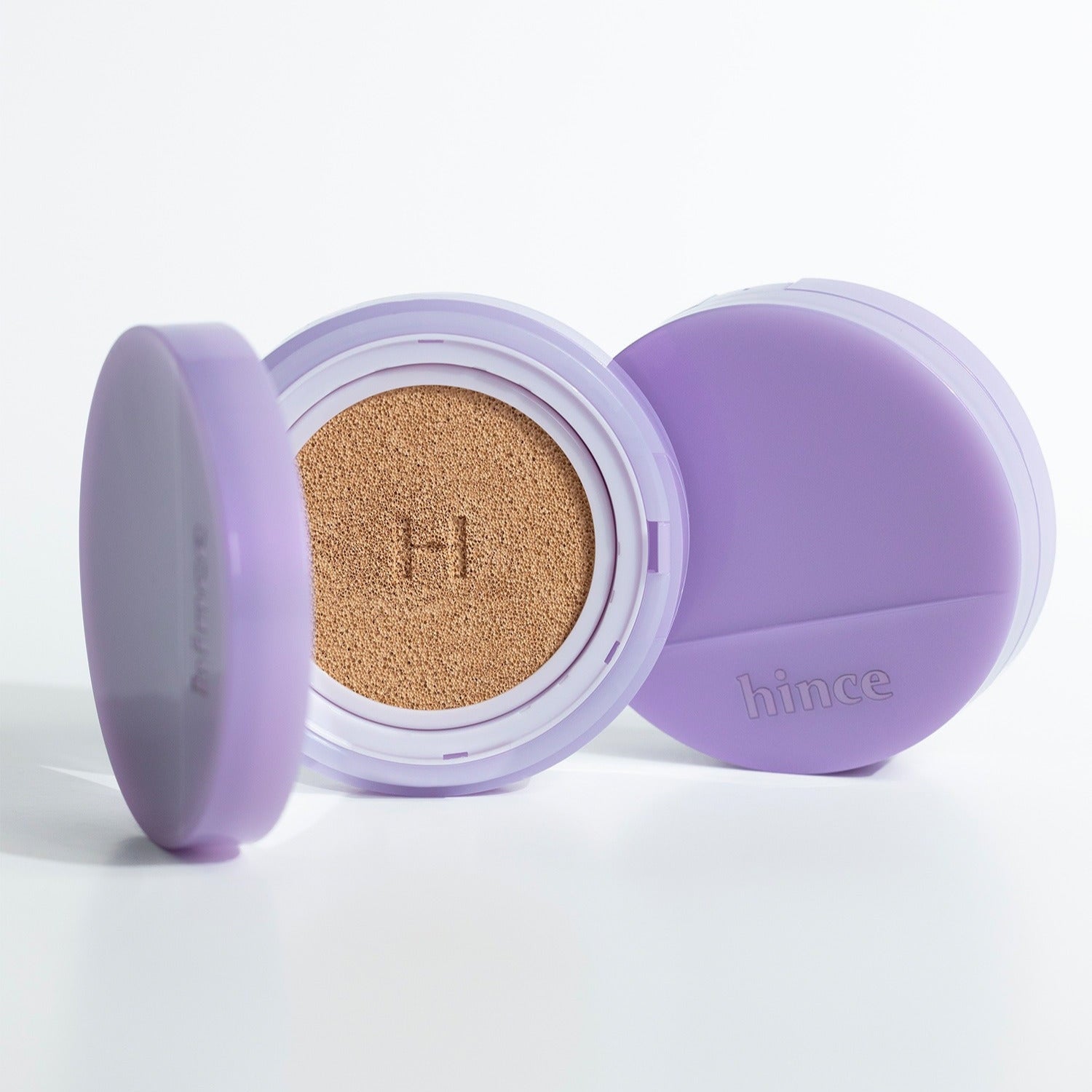 HINCE Second Skin Glow Cushion 12g in lavender packaging, showcasing a radiant makeup formula.