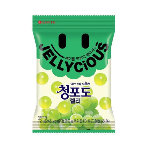 LOTTE Jellycious Green Grape Jelly 72g Available on Seoulbazaar, your online store for trendy korean products.