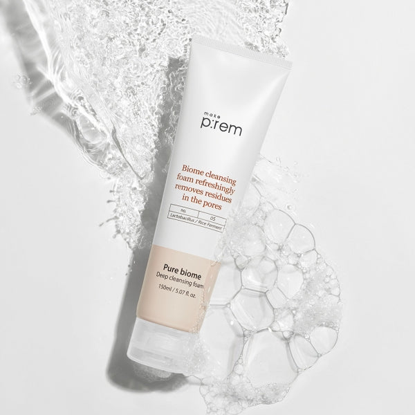 MAKE P:REM Pure Biome Deep Cleansing Foam 150ml Available on Seoulbazaar, your online store for trendy korean products.