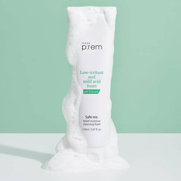 MAKE P:REM Safe Me Relief Moisture Cleansing Foam Available on Seoulbazaar, your online store for trendy korean products.