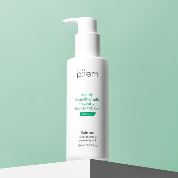 MAKE P:REM Safe Me Relief Moisture Cleansing Milk Available on Seoulbazaar, your online store for trendy korean products.