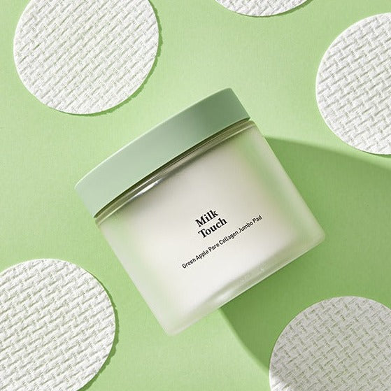 MILK TOUCH Green Apple Pore Collagen Jumbo Pads 130ml Available on Seoulbazaar, your online store for trendy korean products.