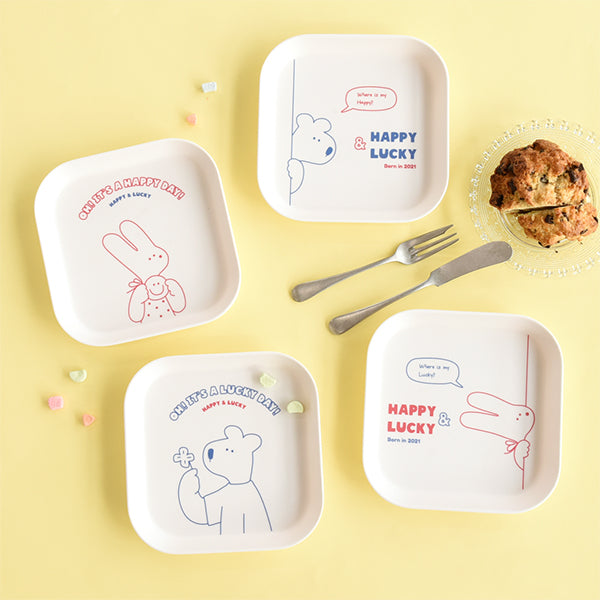 MONOLIKE Happy And Lucky Square Tray Available on Seoulbazaar, your online store for trendy korean products.