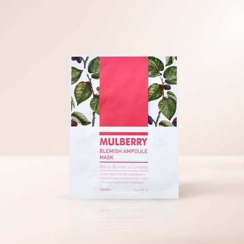 A'PIEU Mulberry Blemish Ampoule Mask Available on Seoulbazaar, your online store for trendy korean products.