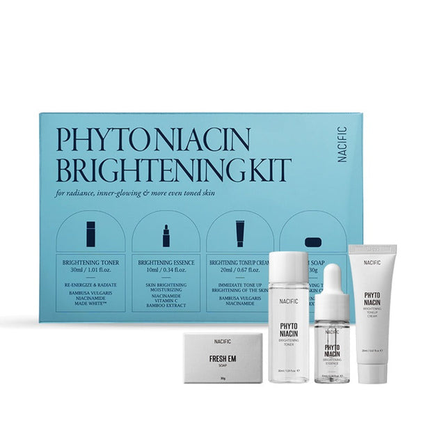 NACIFIC Phyto Niacin Brightening Kit (Soap+Toner+Essence+Cream) Available on Seoulbazaar, your online store for trendy korean products.