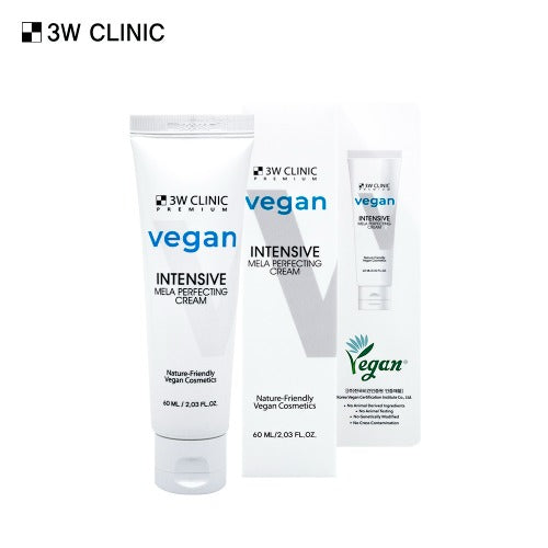 3W CLINIC Premium Vegan Intensive Mela Perfecting Cream 60ml Available on Seoulbazaar, your online store for trendy korean products.