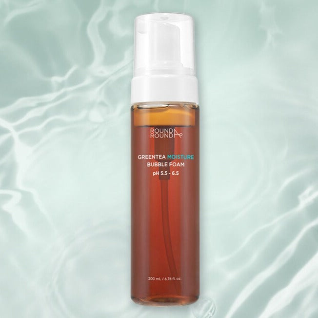 ROUND A'ROUND Greentea Moisture Bubble Foam 200ml Available on Seoulbazaar, your online store for trendy korean products.