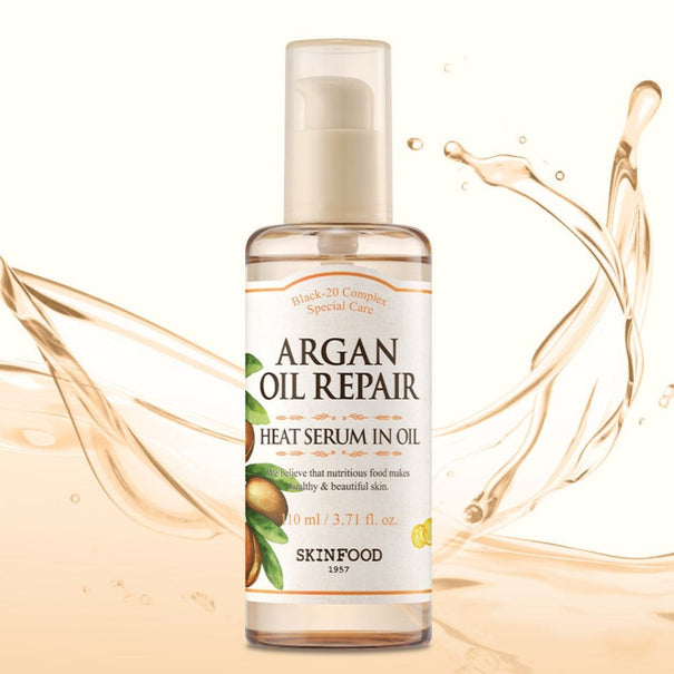 SKINFOOD Argan Oil Repair Heat Serum In Oil 110ml Available on Seoulbazaar, your online store for trendy korean products.