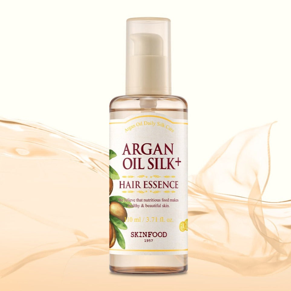 SKINFOOD Argan Oil Silk+ Hair Essence 110ml Available on Seoulbazaar, your online store for trendy korean products.